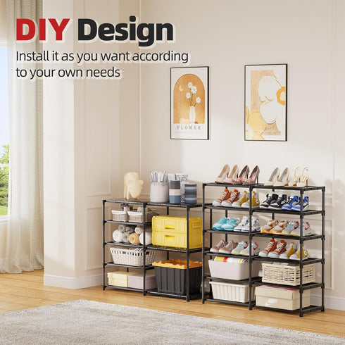 12 34-50 Closet, Ekisemio Tier Shoe Rack Tall, Shoe Rack Organizer, Large Capacity Holds Pairs, Boot Rack Organizer