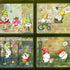 Mfault 9 Sheets Spring Gnomes Flowers Window Clings, Floral Glass Stickers Decals for Home Kitchen Decor