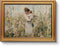 Vintage Gold Frame Mom Holding Baby Canvas Print 12x16 Wall Art, Impressionist