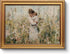 Vintage Gold Frame Mom Holding Baby Canvas Print 12x16 Wall Art, Impressionist