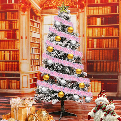LOMIMOS 17 Ft Pink Glittering Tinsel Garland for Easter Christmas, Decoration for Party and Wedding Supplies