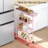 4-Tier KINGRACK Slim Storage Cart, Metal Rolling Cart, Organizer with Wooden Tabletop and Drawer Basket, Mobile