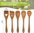 MFC 5-Piece Wooden Cooking Spoons Set, Natural Cherry Wood Kitchen Utensils with Smiley Faces for Cooking