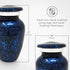 Small Blue Keepsake Cremation Urn for Human Ashes - Miniature Memorial Urns for Men or Women