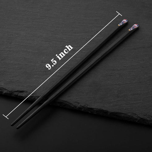 SUPJOYES 6 Pairs Reusable Japanese Fiberglass Chopsticks, Non-Slip, Dishwasher Safe, 9.5 Inch Multipack