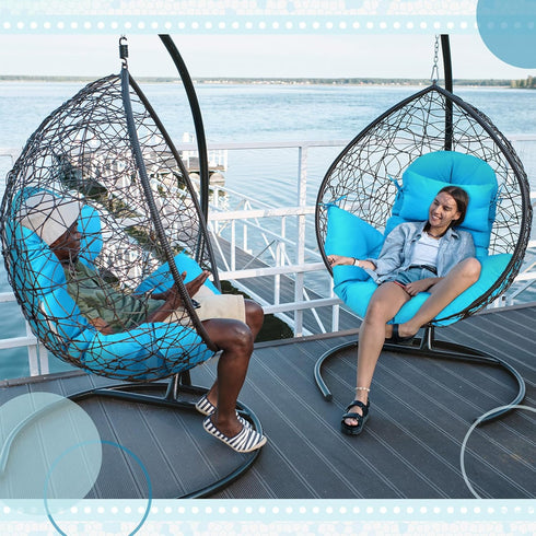 2.58 Hammock Patio(Blue,1 Tudomro Egg Chair Cushion Filling kg Replacement Rocking Wicker Chair Cushions High Back