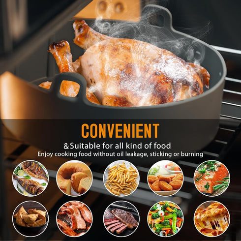 EM 5-Pack Air Fryer Silicone Liners - Includes Silicone Mitts, Egg Bites Tray & More for 3-5 Quart Fryers
