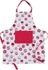 AMOUR INFINI Cotton Aprons for Women with Pocket, Adjustable Strap, Printed Aprons for Baking, Cooking, Gardening