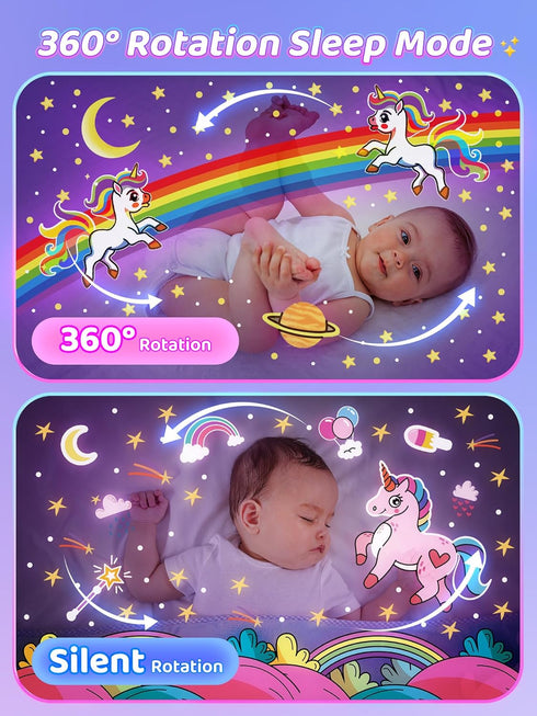 15 Music+15 Films+315 360+Remote+1200mah Carousel Night Light for Kids, Colors Star Projector for Kids Night Light