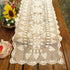 KEPSWET Sunflower Rectangle Handmade Crochet Lace Table Runner, 14x60 inch, Beige