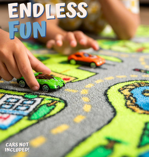71 39 312 ToyVelt Carpet Playmat Kids Rug - X-Large x Educational City Road Traffic Mat for Kids Ages - Preschool Rug