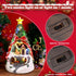ZPCO Musical Christmas Village with Spinning Train Deer - Pre-Lit Artificial Christmas Tree - Battery & USB