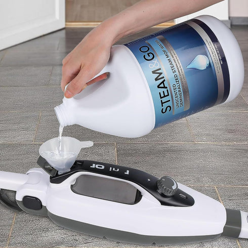 Steam and Go Unscented Water - Demineralized Cleaning Solution for Steam Mop, Multi-Surface Floor Cleaner