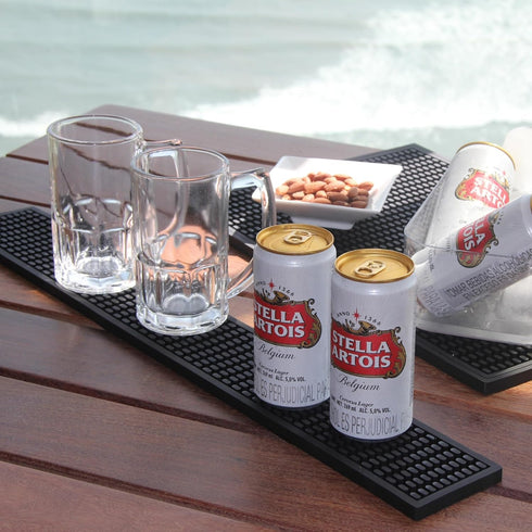 Premium Bar Rubber Spill Mat, 23.6" x 3.1" Thick Bar Rail Mat for Countertop, Home Bar, Bartending