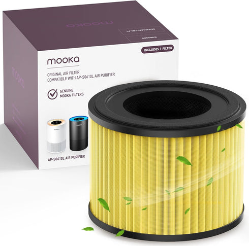 MOOKA AP-S0610L Air Purifier Pet Mode Filter, 3-in-1 True HEPA Filter for Allergies and Odors