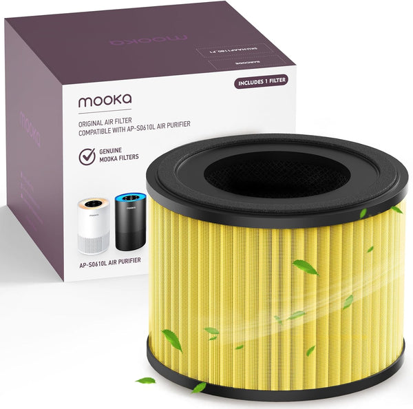 MOOKA AP-S0610L Air Purifier Pet Mode Filter, 3-in-1 True HEPA Filter for Allergies and Odors