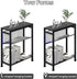 7.1"D 17"W 21.7"H, Side Table for Small Spaces, Narrow End Table with Adjustable V-Shaped Magazine Rack, x x Black