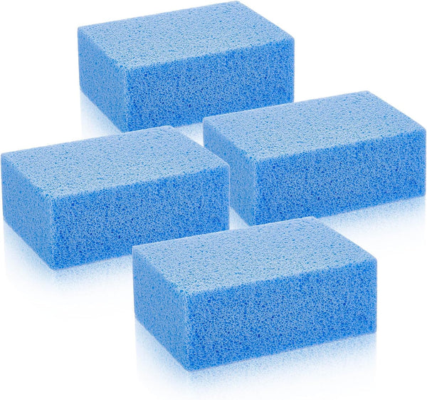 Yinder 4 Pcs Pumice Stone for Cleaning Pool Tile, 3.94 x 2.76 x 1.57 Inch for Spa Tile Cleaning (Blue)
