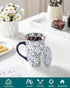 18 oz vancasso SELENE Porcelain Tea Mug, Porcelain Tea Cup with Infuser and Lid Steeps Loose Leaf Tea, Microwave