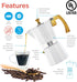 GROSCHE Milano Moka Stovetop Espresso Coffee Maker, 3 Cup / 150 ml, White