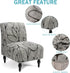 Armless Room(Grey/Black,1) Iauddy Accent Slipper Chair Cover Slipcover,Stretch Spandex Printed Removable Non-Slip Silp