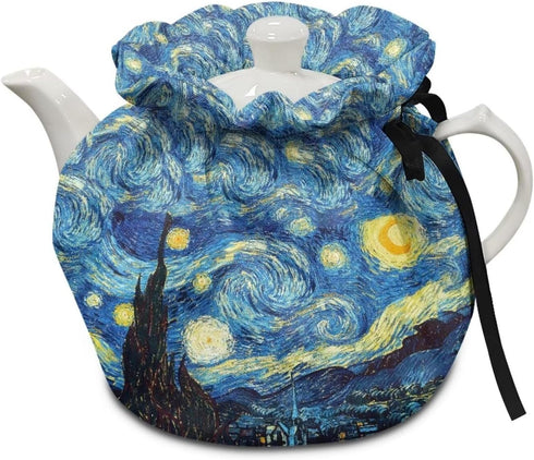 Teapots Dust Cover Insulated Van Gogh Starry Night Print Tea Cozy for Teapot, Breakfast Insulation Lid Warmer