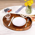 HouseJoy Display,16.5"x13" Acacia Wood Serving Tray with Handles, Decorative Ottoman Tray Platter for Breakfast in Bed
