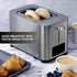 Bread Toaster 2 Slice - Touchscreen Stainless Steel Toaster with 6 Settings, LED Display, Digital Toaster for Bagels &