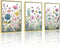ELSKER&HOME Framed Wall Art Set of 3 Flower Pictures Wall Decor,Floral Wildflower
