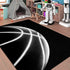3'5' Boys Basketball Rug - Black Area Rug with Basketball Decor, Playroom Mat
