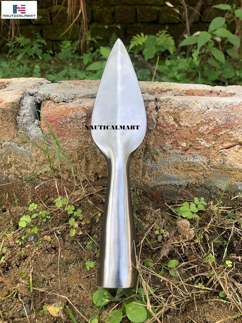 NauticalMart Reproduction Roman or Medieval Steel Spearpoint - 8" Long Hand Forged Viking Saga Iron Lozenge Spear Head