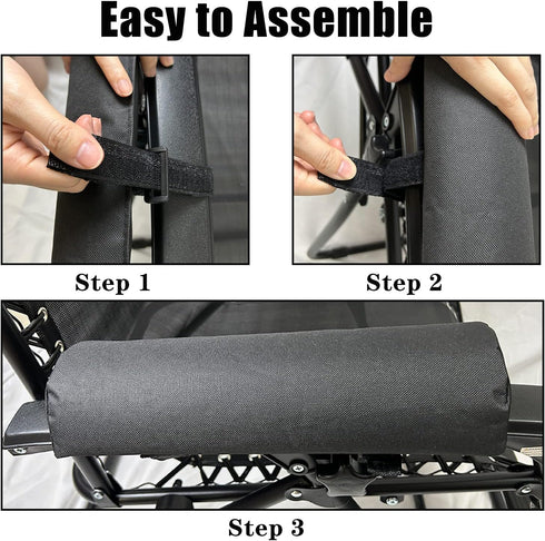 Arm Rest Pads for Zero Gravity Chair, Zero Gravity Chair Cushion with Long Adhesive Strips, Comfort Folding Antigravity