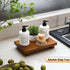 HGF Oak Wood Riser Bathroom Counter Organizer, 9''X6'' Farmhouse Vanity Tray for Candle Plant, Kitchen Countertop Decor