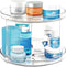 2 Tier Lazy Susan Bathroom Organizer, 9.25Inch Clear 360 Rotating Makeup Organizer