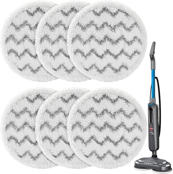 6 Pack 3897A / 3712 Rotating Steam Mop Pads Replacement for Bissell