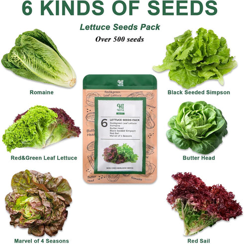 (8-Pod) Lettuce Seed Pod Kit, Romaine, Butter Head, Red Sail, Red&Green Leaf, Red Sail Lettuce, Grow Anything Seed Pod