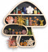 Cute Mushroom Decor, Wooden Floating Mushroom Shelf for Wall, Crystal Display Shelf