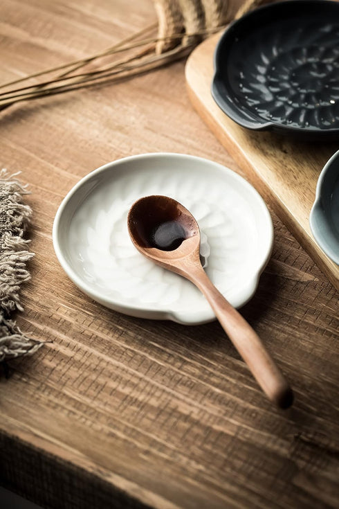 Ceramic Spoon Rest for Stove Top - Large Utensil Holder for Counter, Dishwasher Safe Farmhouse Kitchen Decor
