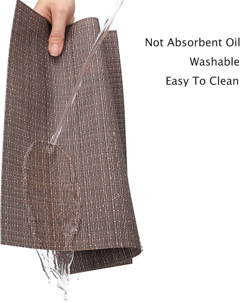 Set 8, Set 8 Set 8) Myir JUN Placemats of Vinyl Woven Placemats Place Mats Indoor of Washable Table Mats Non-Slip Place