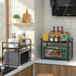Redrubbit Extendable Microwave Oven Rack, Heavy Duty Steel Metal Shelf, Adjustable Height for Kitchen Counter