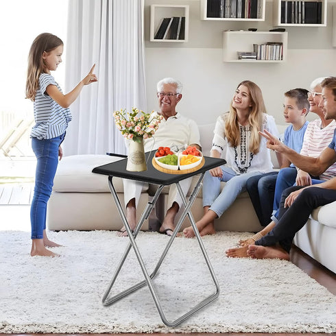 4 15 18.9 26 in(Black,1PC) Garden you Folding TV Tray Table,TV Dinner Table with Sturdy MDF Top,Eating Trays for Living