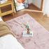 Latepis 2x4 Light Pink Faux Rabbit Rug, Non-Slip Washable Shag Furry Accent Rug for Bedroom and Living Room
