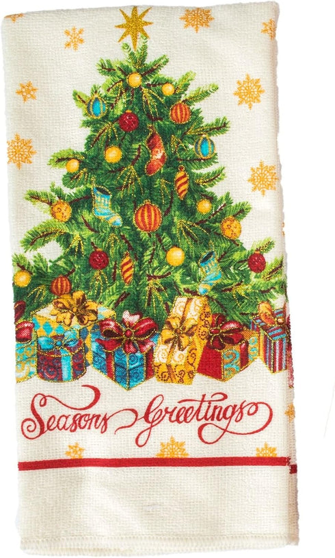 Christmas Tree Design 5 Pc Christmas Kitchen Linen Set