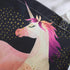 Premium Women's Tote Bag in Black Unicorn Style, Lightweight Sports Gym Bag, Washable, 1.47x0.98 ft