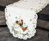 Country (15Wx54L) Embroidered Rooster Chic Lace Farmhouse Table Runner, Dresser Scarf, Coffee Table Runner