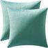 MIULEE Pack of 2 Velvet Soft Solid Decorative Square Throw Pillow Covers, 18x18 Inch, Aqua Green