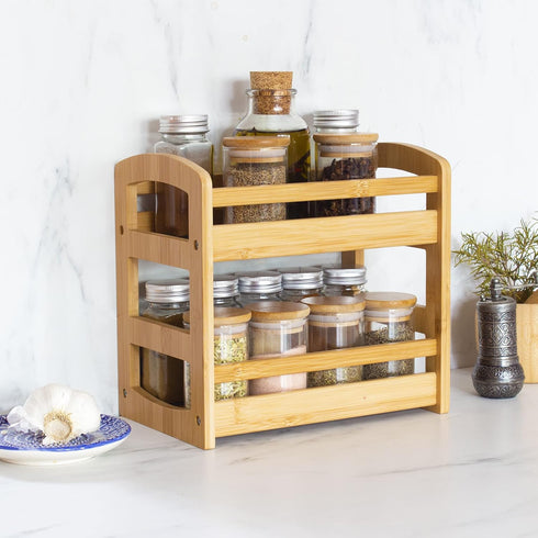 Totally Bamboo 2 Shelf Spice Caddy, Organizer Rack for Kitchen Countertop or Cupboard by Totally Bamboo