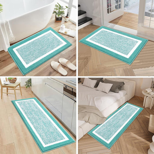 Pauwer Bathroom Rugs Sets, 2 Piece Non-Slip Bath Mats, Absorbent Floor Mat, Machine Washable Shower Rugs