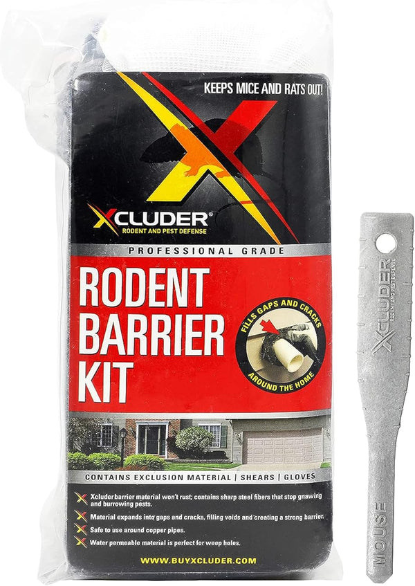 Xcluder Rodent Control Fill Fabric | Large DIY Kit | Inspection and Fit Tool, Stainless Steel Wool | Stops Rats and Mice