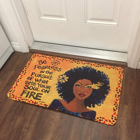Shades of Color African American Interior Floor Mats, 29.5 x 17.7 Inches, Soul on Fire